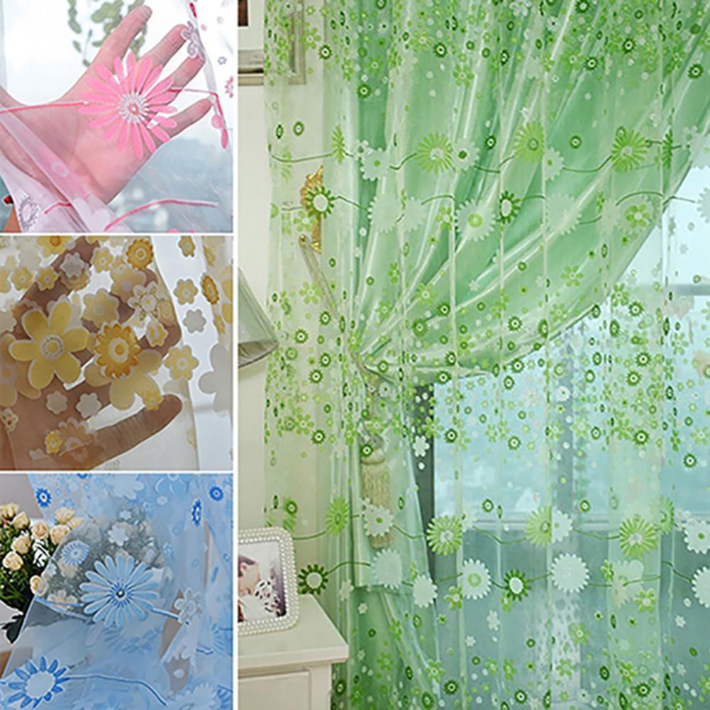 semi sheer green curtains