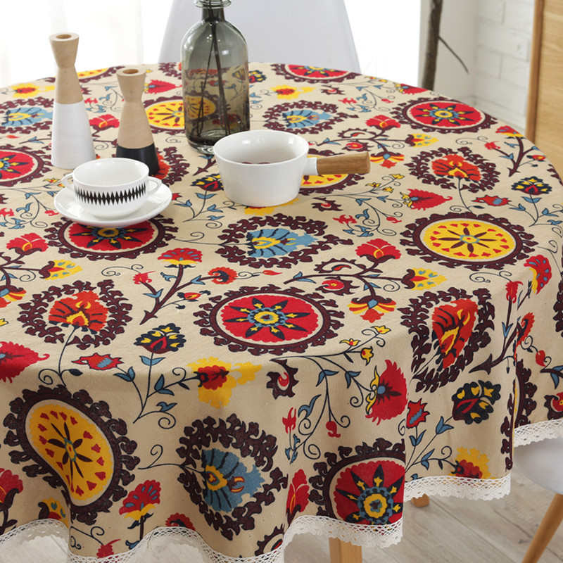 Boho Tablecloth Round Lace Table Cloths
