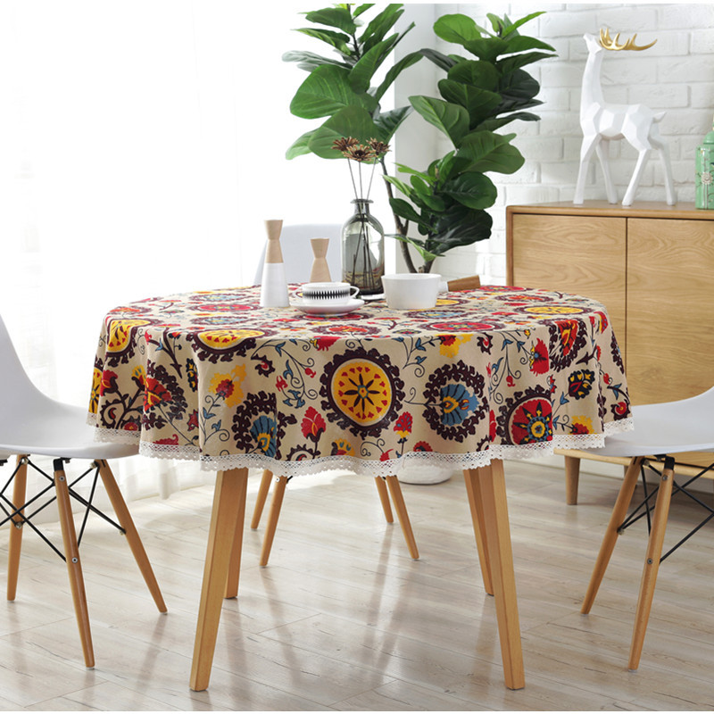 Boho Tablecloth Round Lace Table Cloths