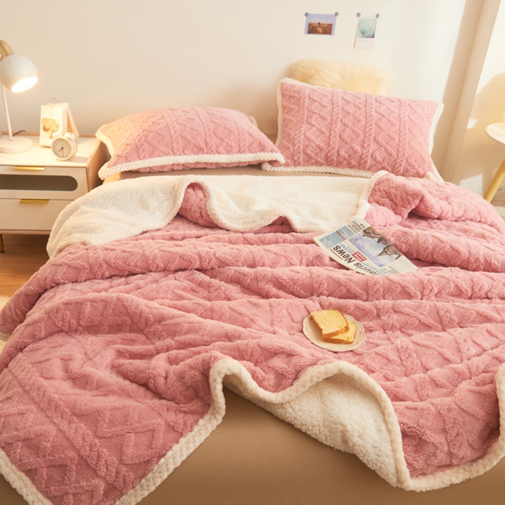 pink throws blankets