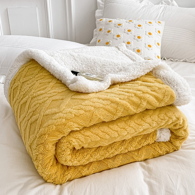 yellow blankets for bed