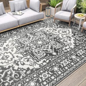 Waterproof Carpet - 9x12 ft Portable Lightweight Reversible Mat for Patio, Balcony, Camping, and RV Area Rug