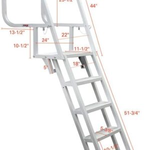 Enhance Your Dock Access with the Premium Dock Ladder: 6-Step Deluxe Flip-Up Ladder with Welded Step Assembly