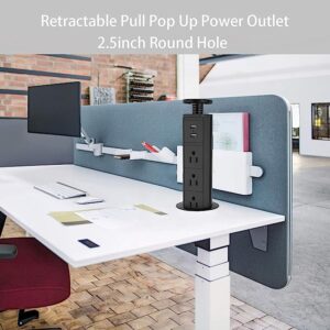 Convenient Pop Up Outlet for Kitchen Countertop - Grommet Power with USB, Ideal for Home and Office Worktops