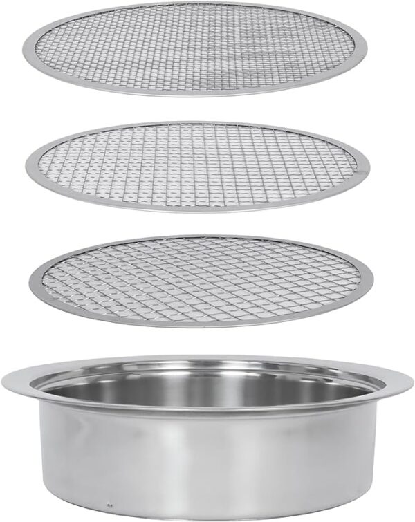 Rock Screener Soil Sifter with 3 Sieve Mesh Sifting Pan for Garden Use