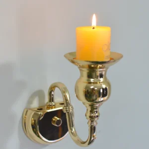 Rustic Gold Wall Sconces for Candles Tealight Hanging Candlestick, Metal Taper Holder for Home Decor