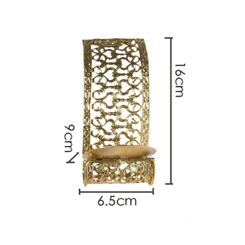2pcs Hollow Out Wall Sconces for Candles Home Decoration Aromatherapy Rack Arab Metal Craft Candlestick Holder Stand
