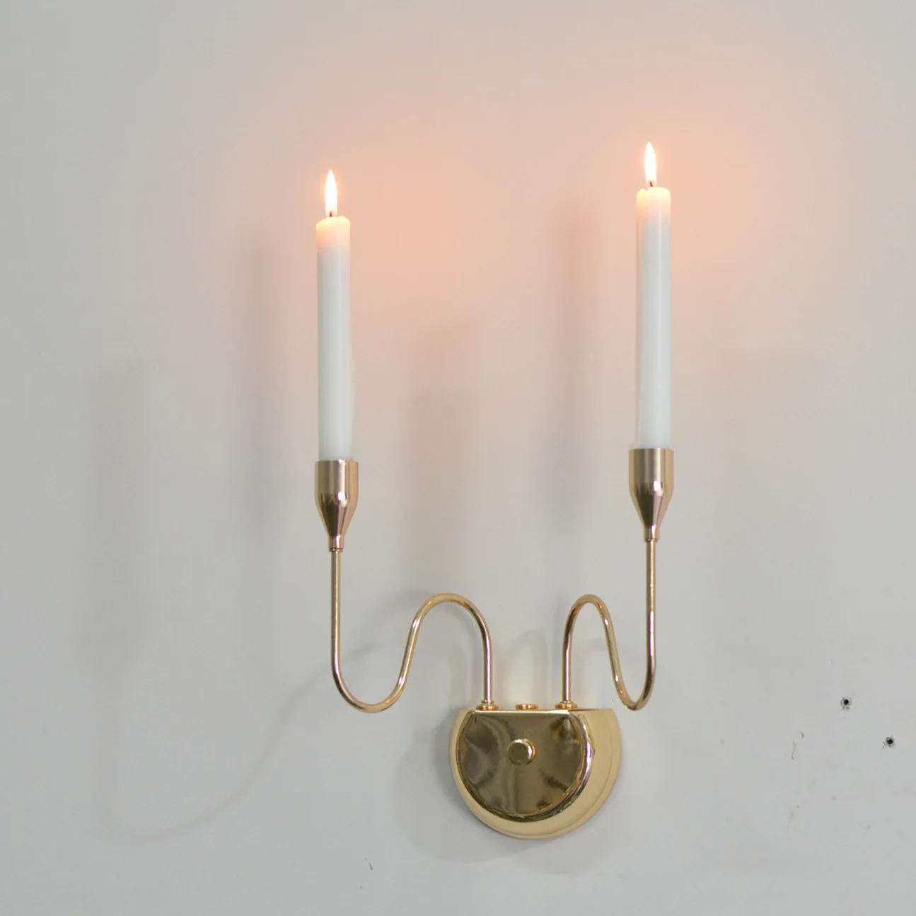 Rustic Gold Wall Sconces for Candles Tealight Hanging Candlestick, Metal Taper Holder for Home Decor