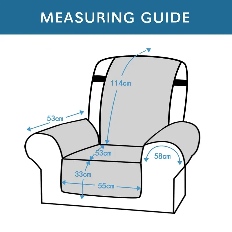 Washable 1-Seater Recliner Sofa Cover - Pet, Kid, and Armchair Protector, Anti-Slip Recliner Chair Cover settee covers for dogs