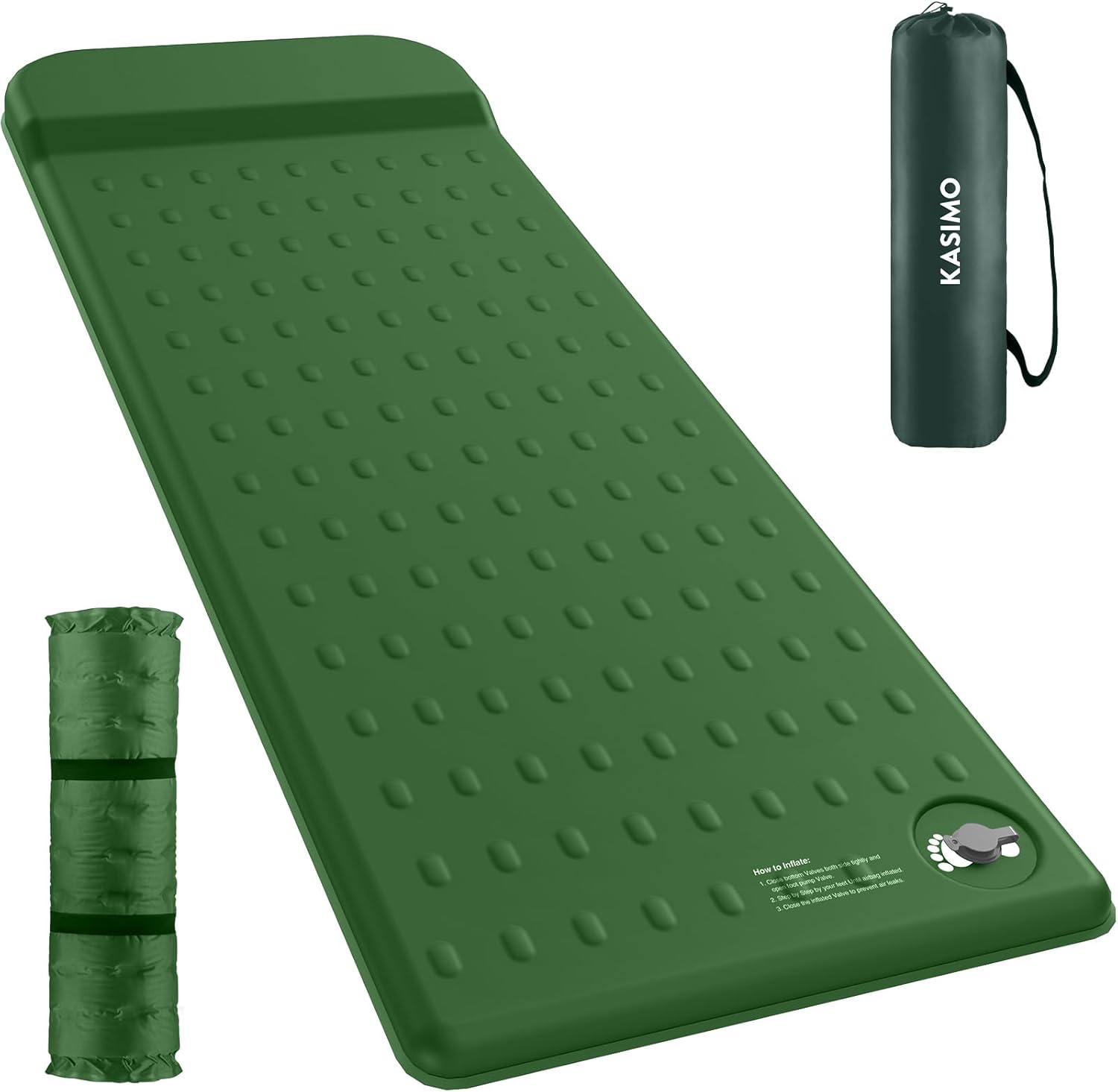 KASIMO 3" Memory Foam Camping Sleep Mat - R-Value 9.5