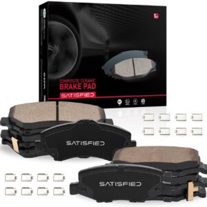 SATISFIED Ceramic Brake Pads Kit Fit Dodge Nitro Jeep Wrangler Liberty
