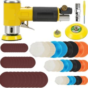 Mini Air Sander Polisher Kit, 2/3" Orbital Buffer