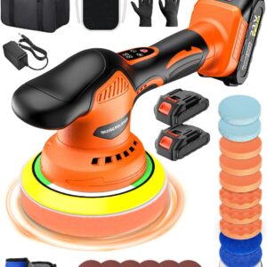 NOVARHOME Cordless Car Buffer Polisher, 8-Speed, 2 Batteries