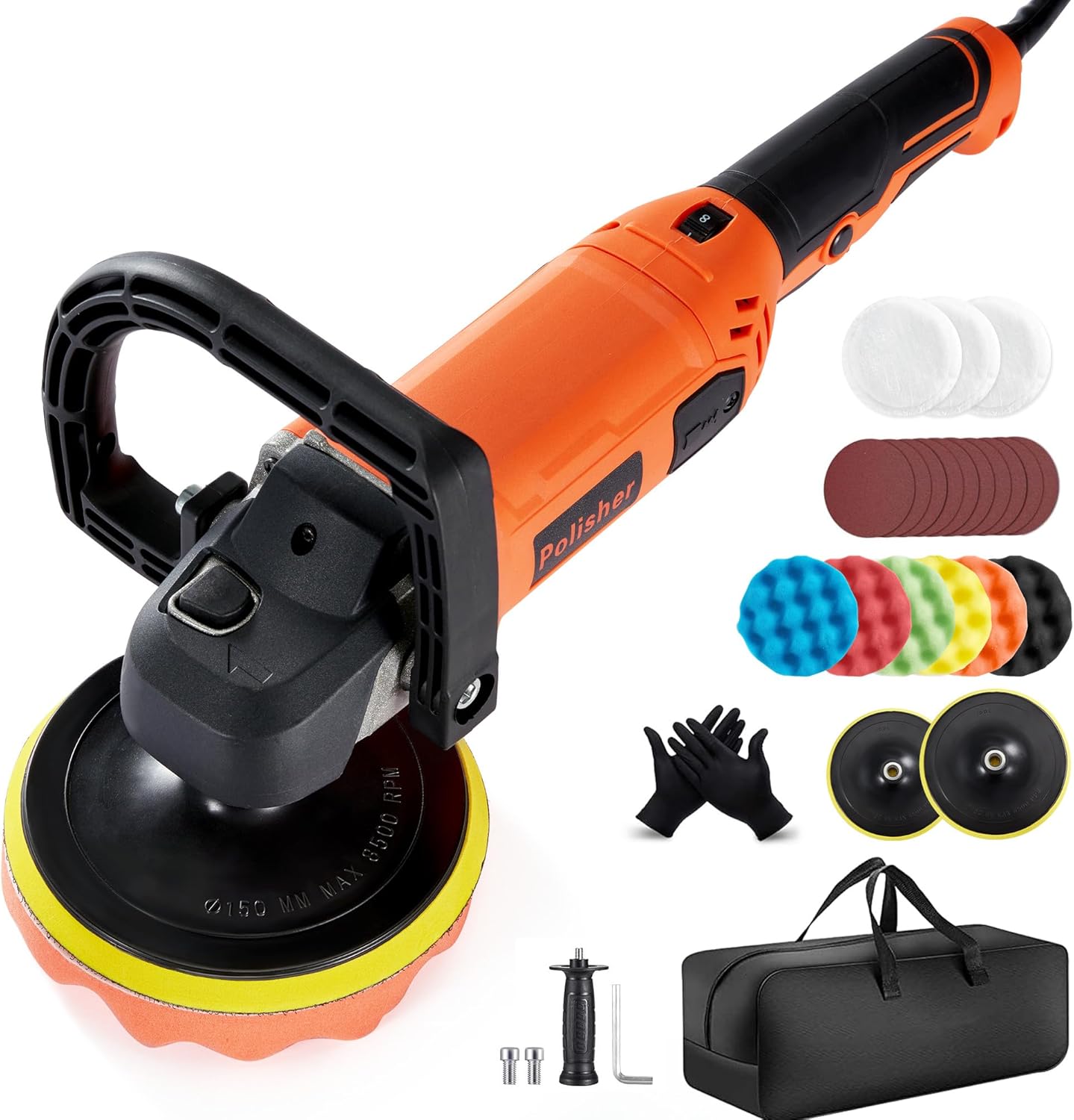1600W Car Buffer Polisher, 7/6 Inch Variable Speed Tool