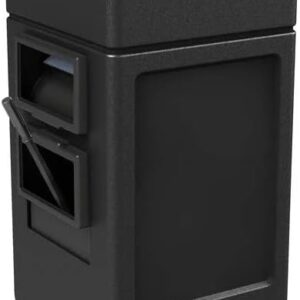 28 Gal Black Waste Bin with Towel Dispenser - Zedfire