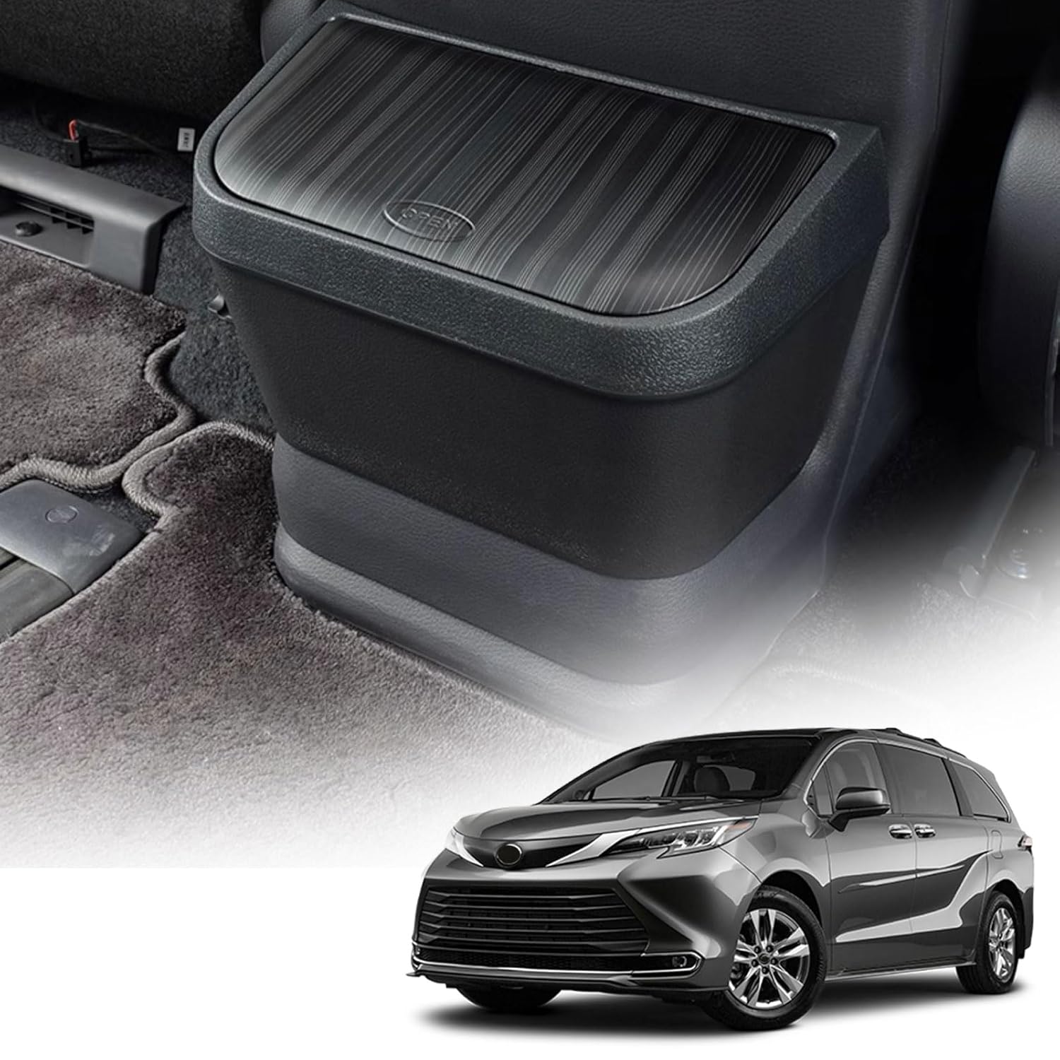 Toyota Sienna Trash Can 2021-2025 | Waterproof Cup Holder Bin