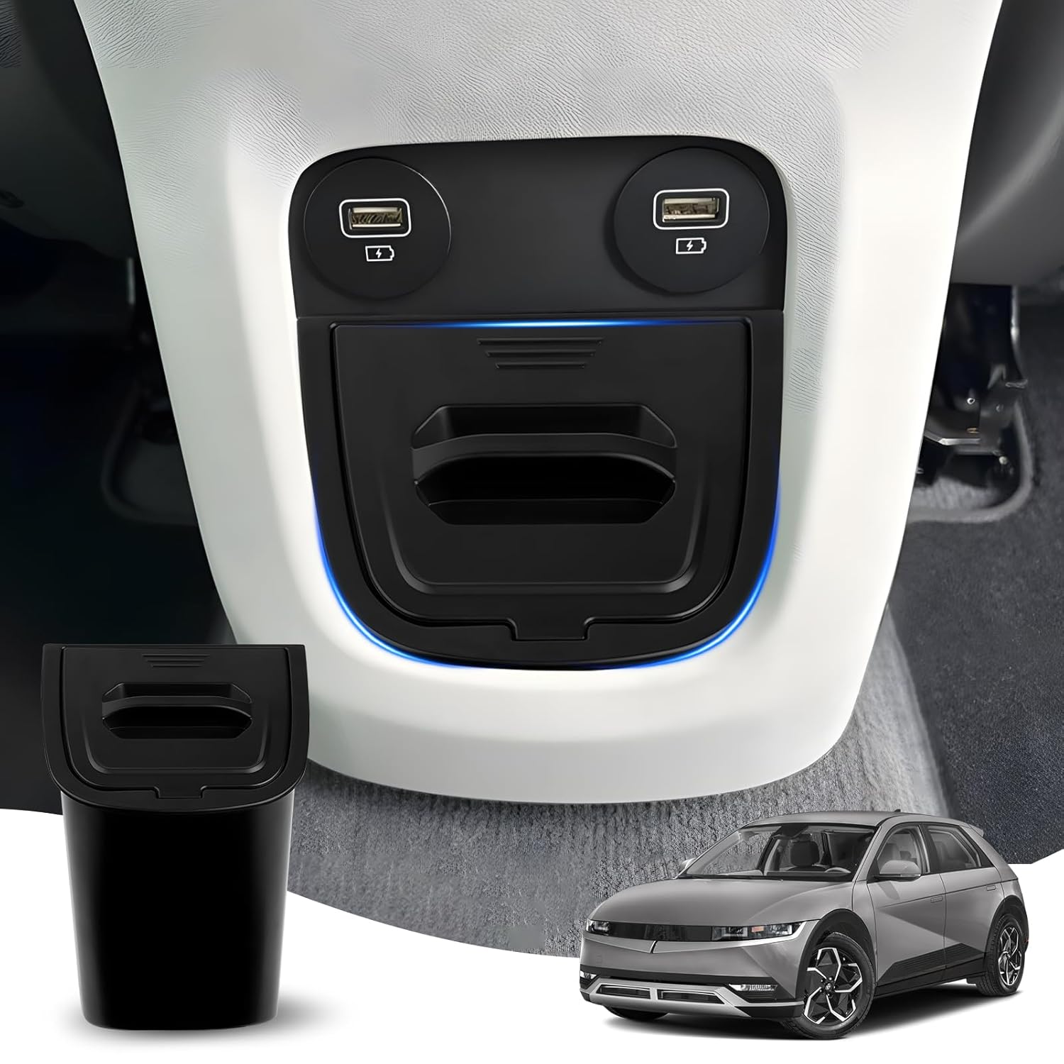 Hyundai Ioniq 5 Car Trash Can - Odor-Proof Console Bin