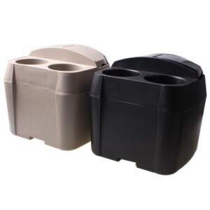 Black Car Trash Can with Cup Holder – Leak-Proof Auto Garbage Bin