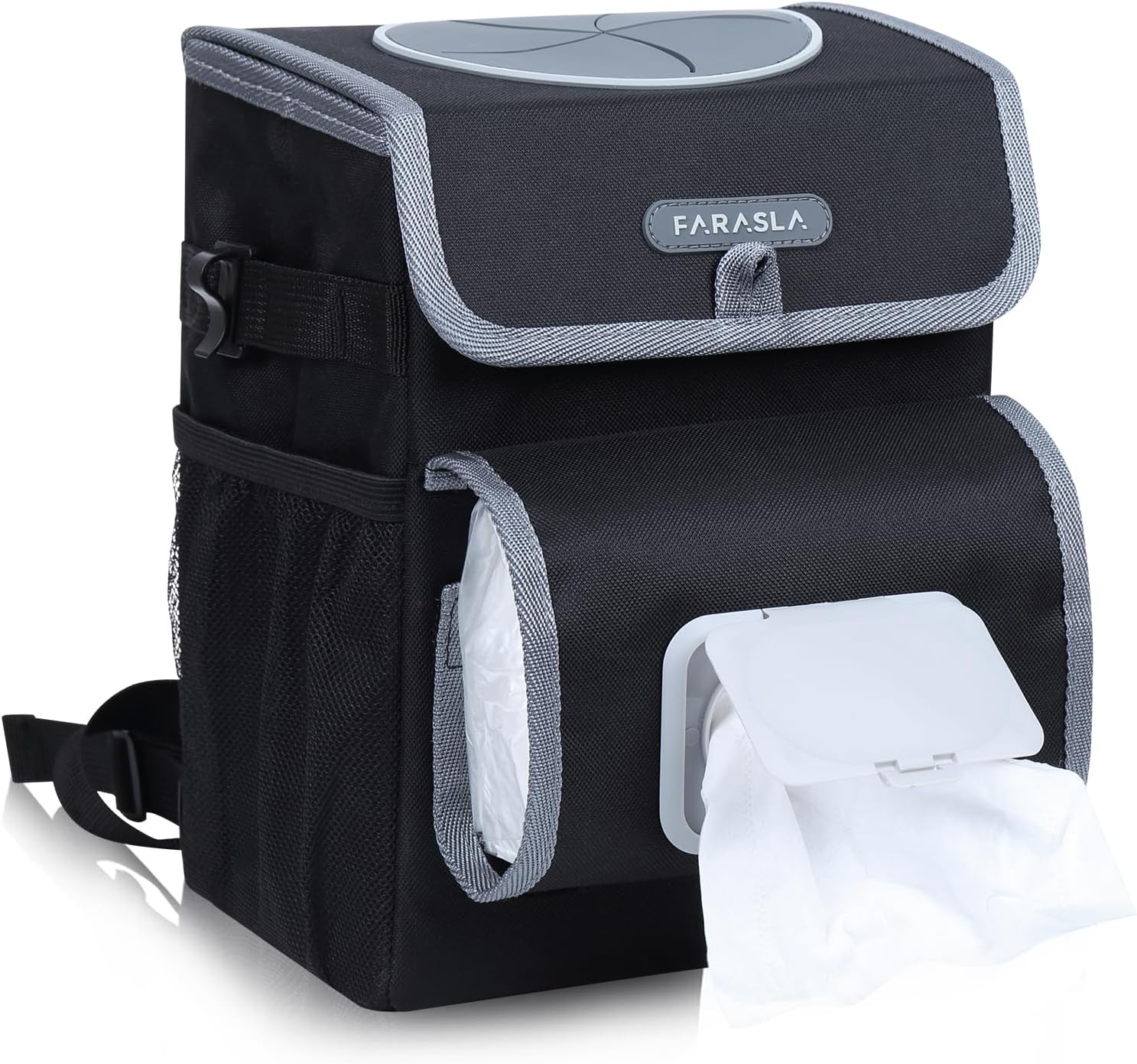 Farasla Car Trash Can with Leakproof Liner - Black