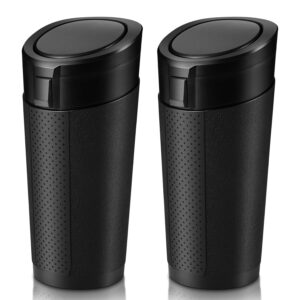 2-Pack Car Trash Can with Lid, Black
