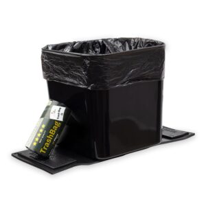Black Car Trash Can – 2L Leakproof Bin for Small Cars