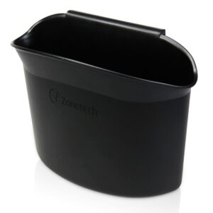 ZONETECH Portable Car Trash Can - Compact Black Waste Bin