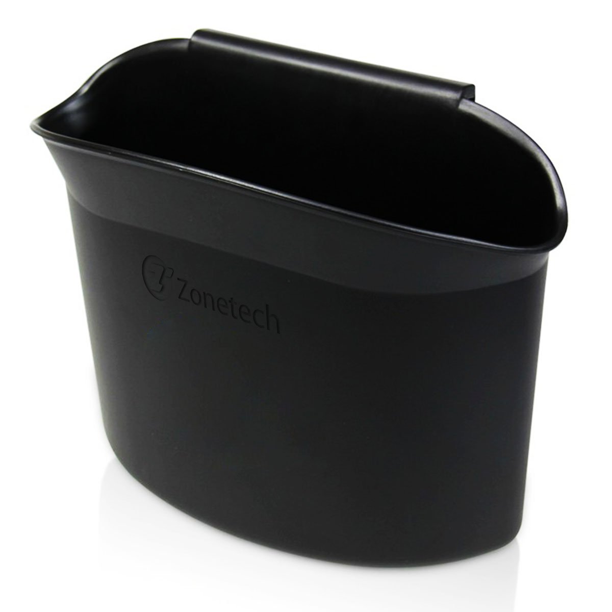 ZONETECH Portable Car Trash Can - Compact Black Waste Bin