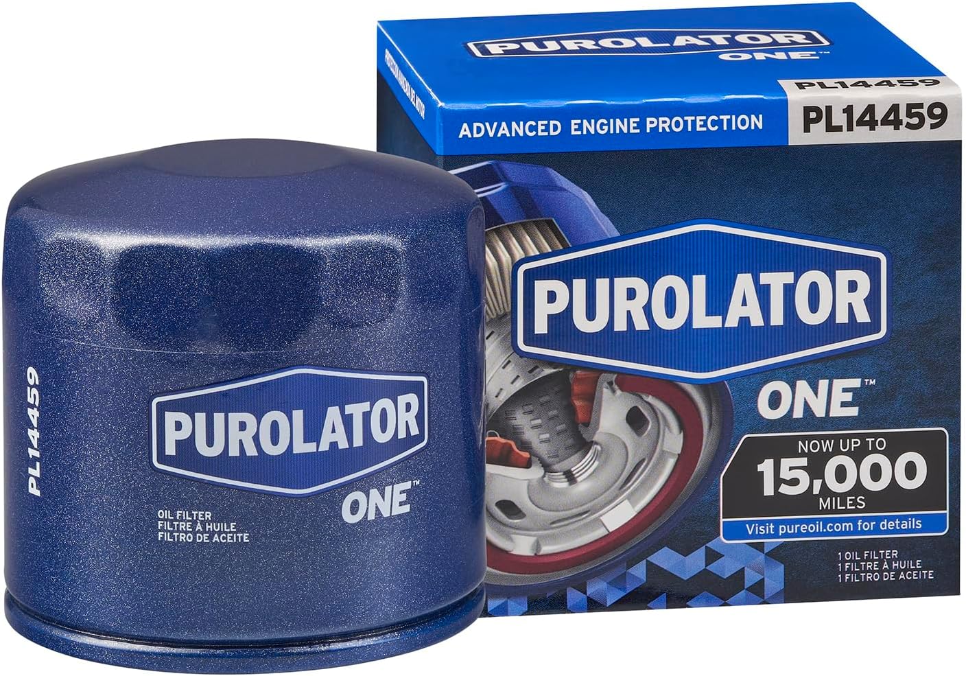 Purolator PL14459 Oil Filter, 15K Mile Protection