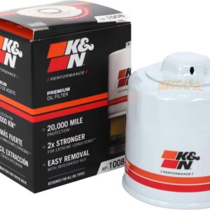 K&N Premium Oil Filter – 20K Mile Protection, Wrench-Off Nut
