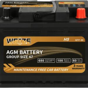 Weize AGM Battery Group 47 60Ah 680CCA 12V