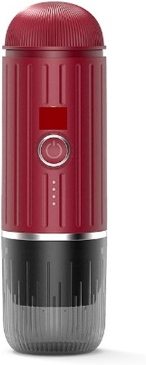 TECJHJZ Portable 2-in-1 Espresso Maker (Red)
