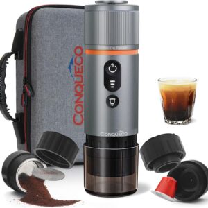 CONQUECO Portable 12V Espresso Maker - Fast Brew, Lightweight