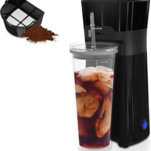 HEYNEMO Iced Coffee Maker w/ Reusable Filter & 20oz Cup