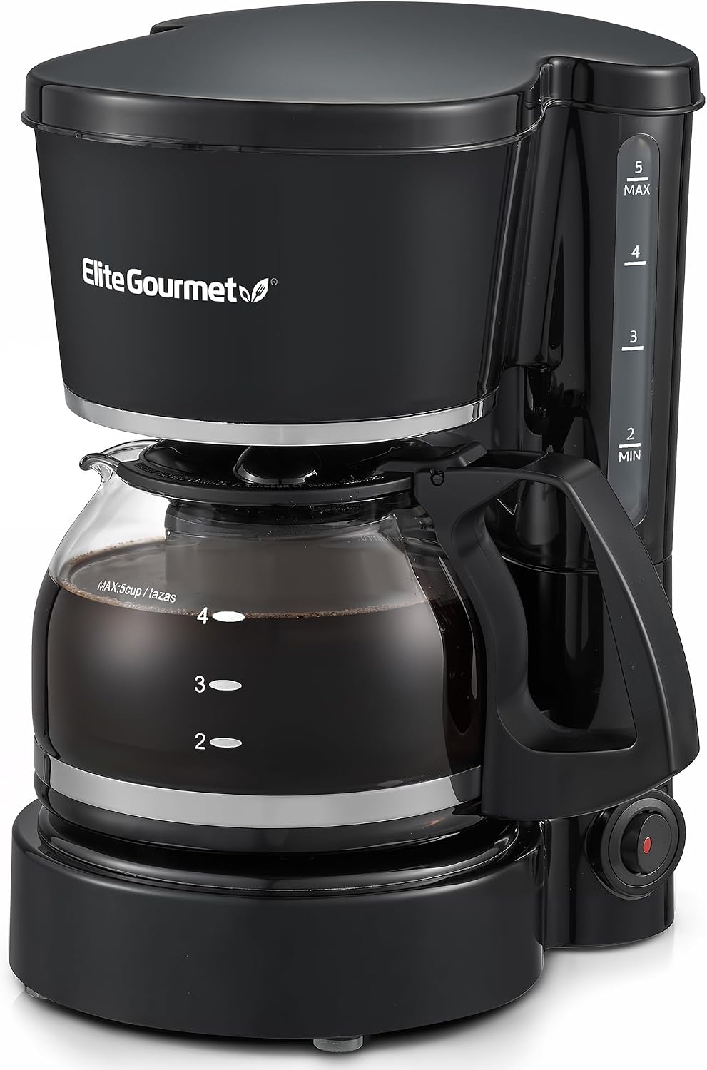 Elite Gourmet 5-Cup Coffee Maker, Auto Brew & Pause N Serve