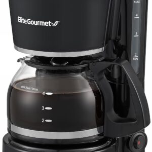 Elite Gourmet 5-Cup Coffee Maker – Black