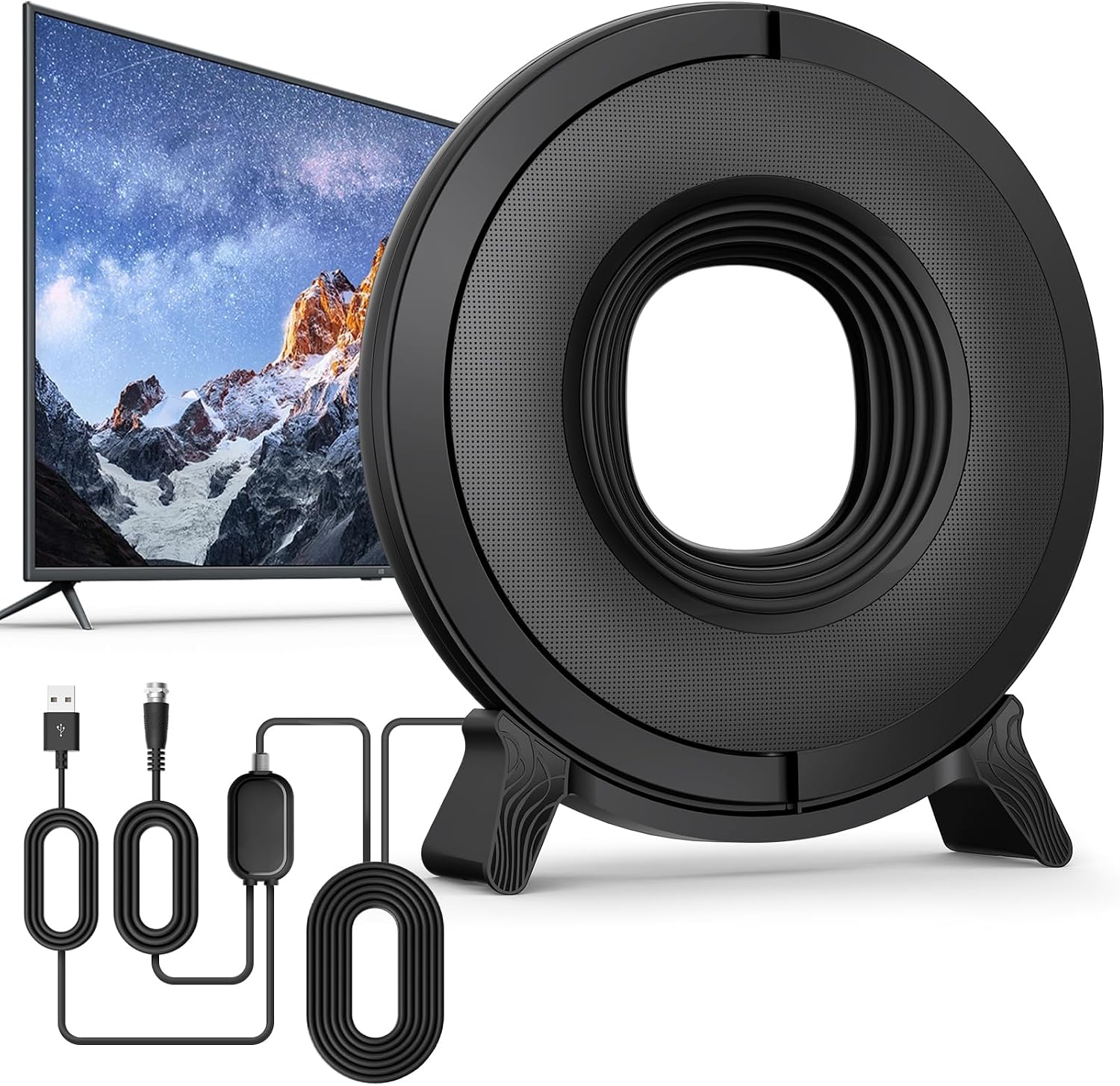 QTBVAE TV Antenna Indoor 2026 | 3000+ Miles Long Range