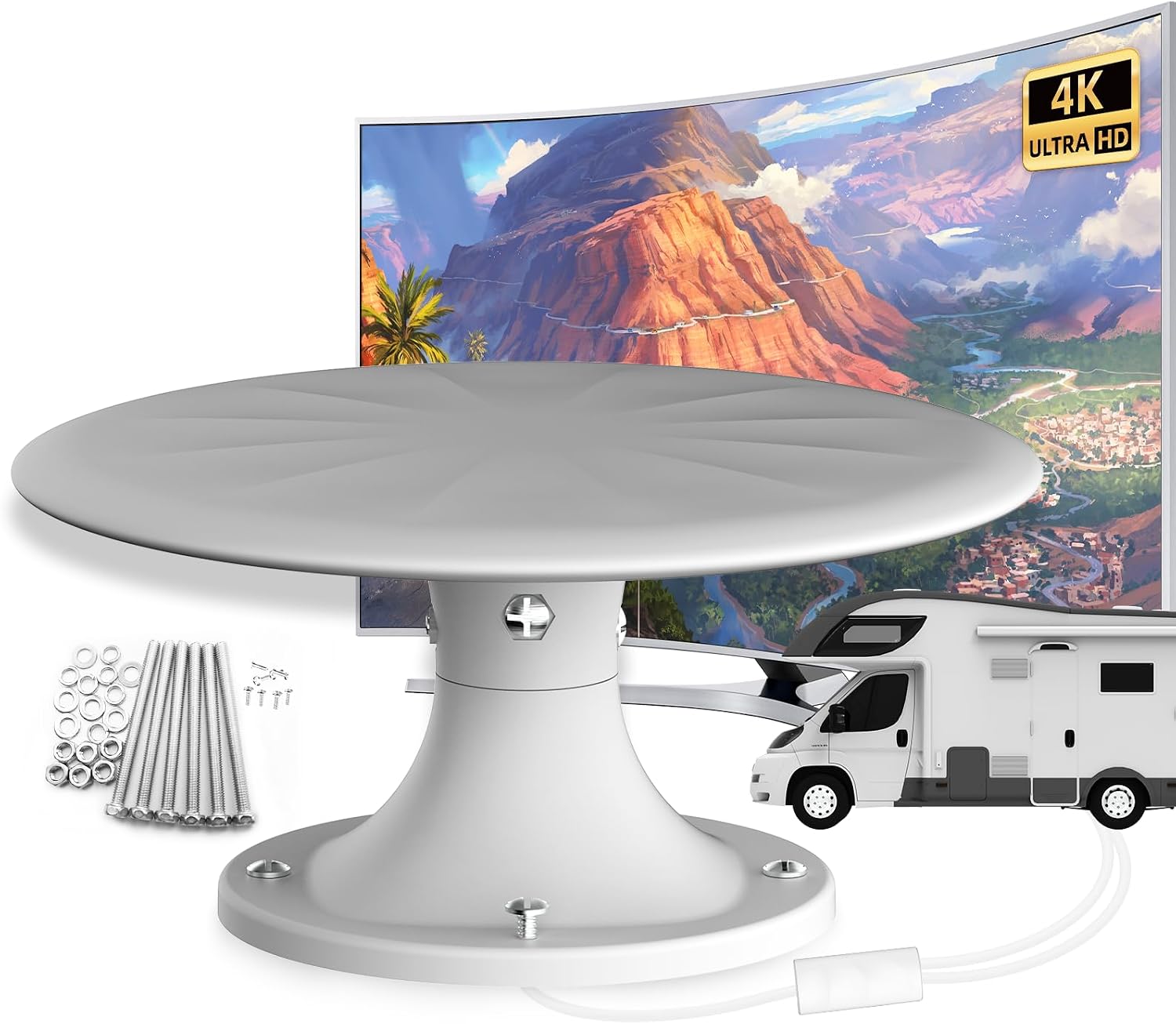 RV TV Antenna - Omni-Directional Outdoor Reception