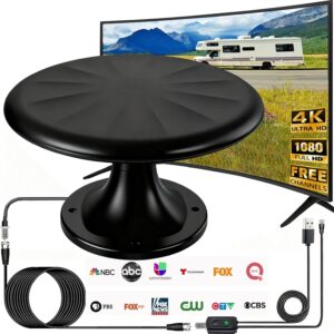 RV Antenna 720° Reception Signal Booster (Black)