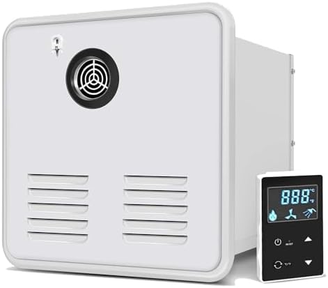 RV Propane Tankless Water Heater 55K BTU, 12V DC, Digital Remote