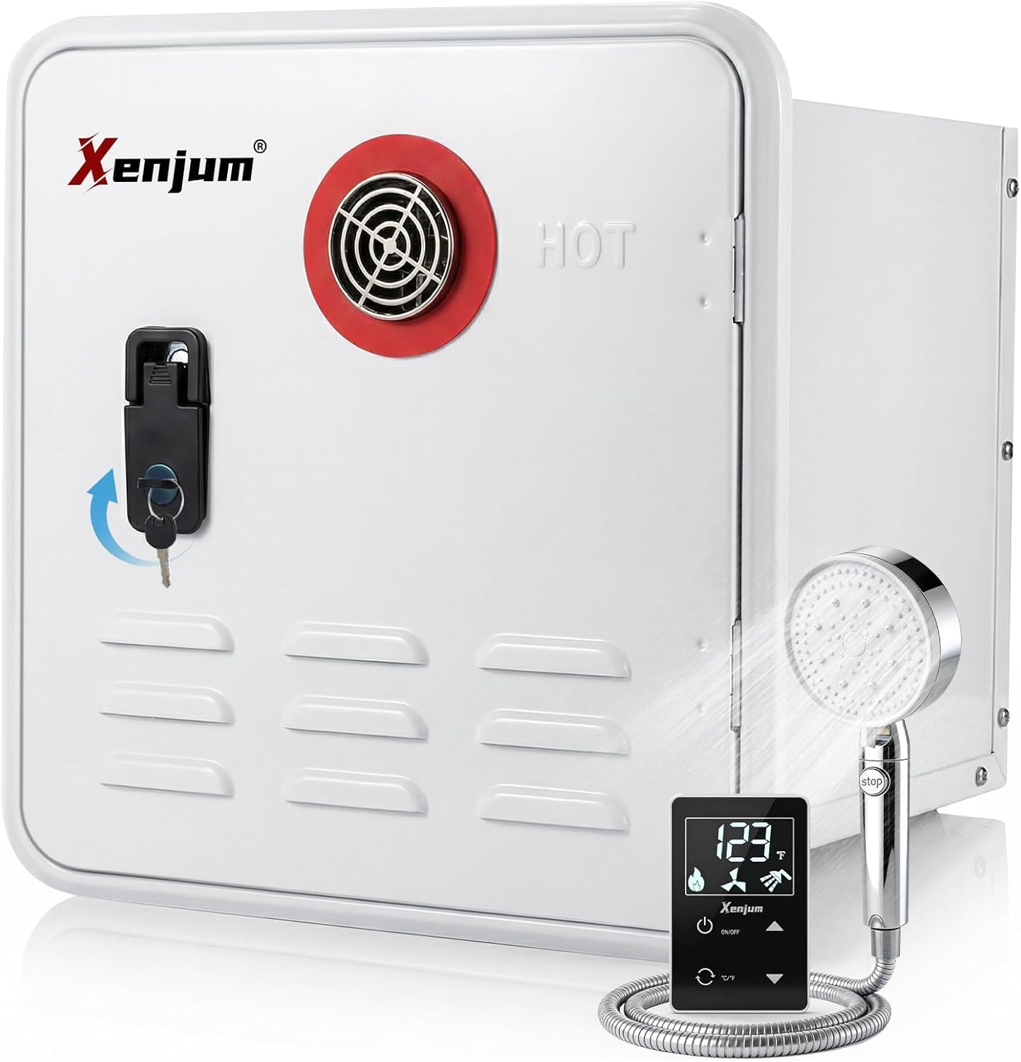 RV Tankless Water Heater 65K BTU Dual-Outlet Instant Hot Water