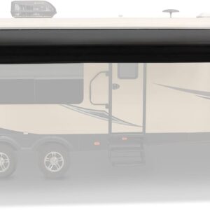 RecPro 19ft RV Manual Awning - Black Frame & Fabric