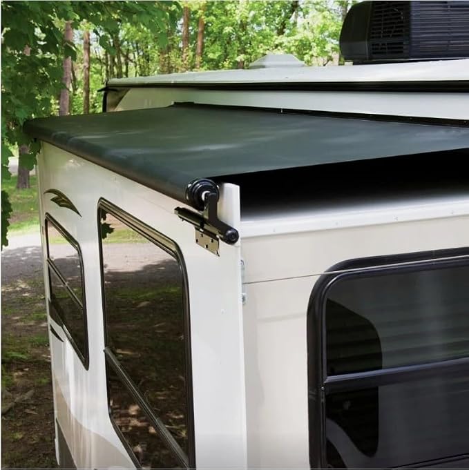 RV Slideout Topper Fabric, 116" Black Replacement