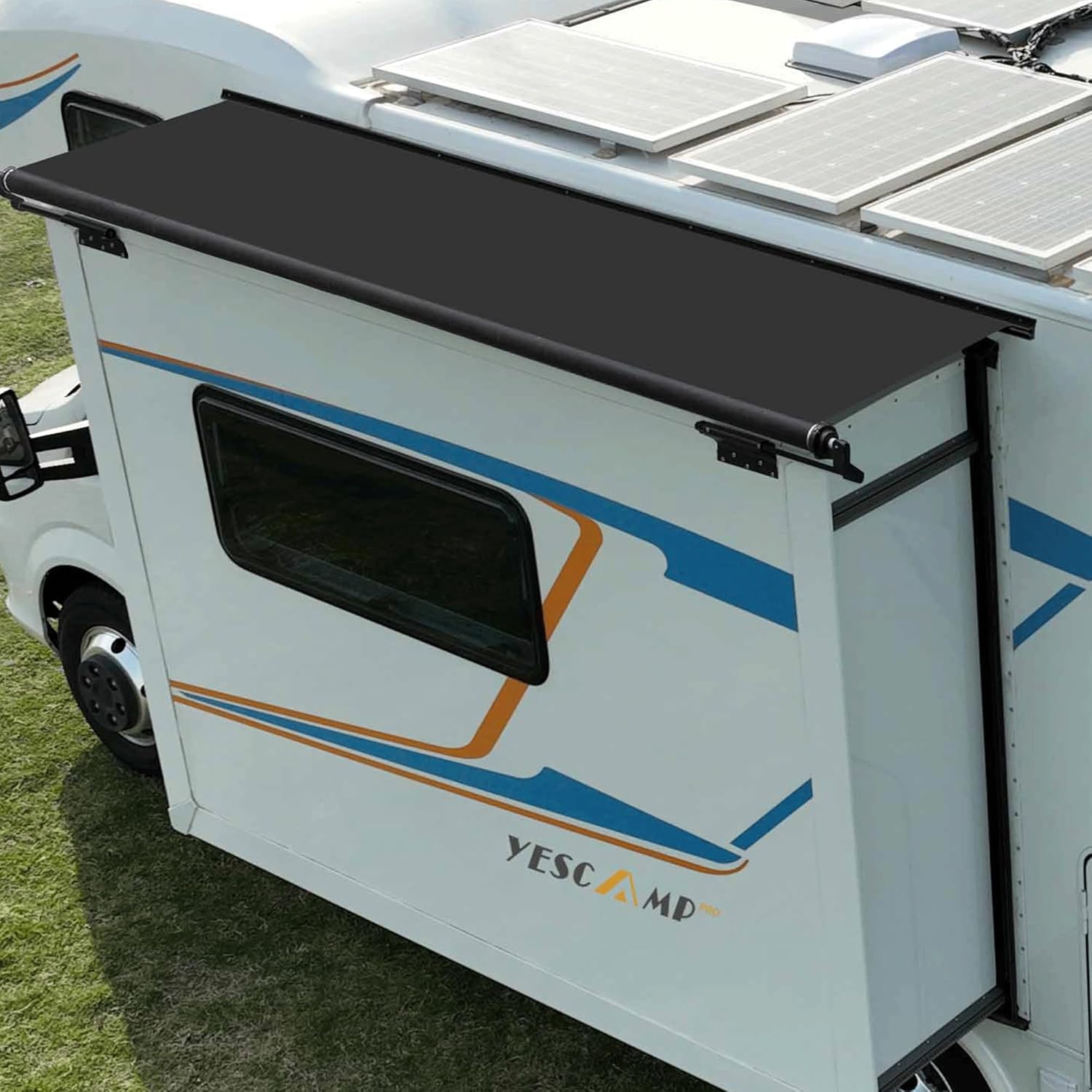 YESCAMP RV Slide Topper Awning Kit - 7' Black