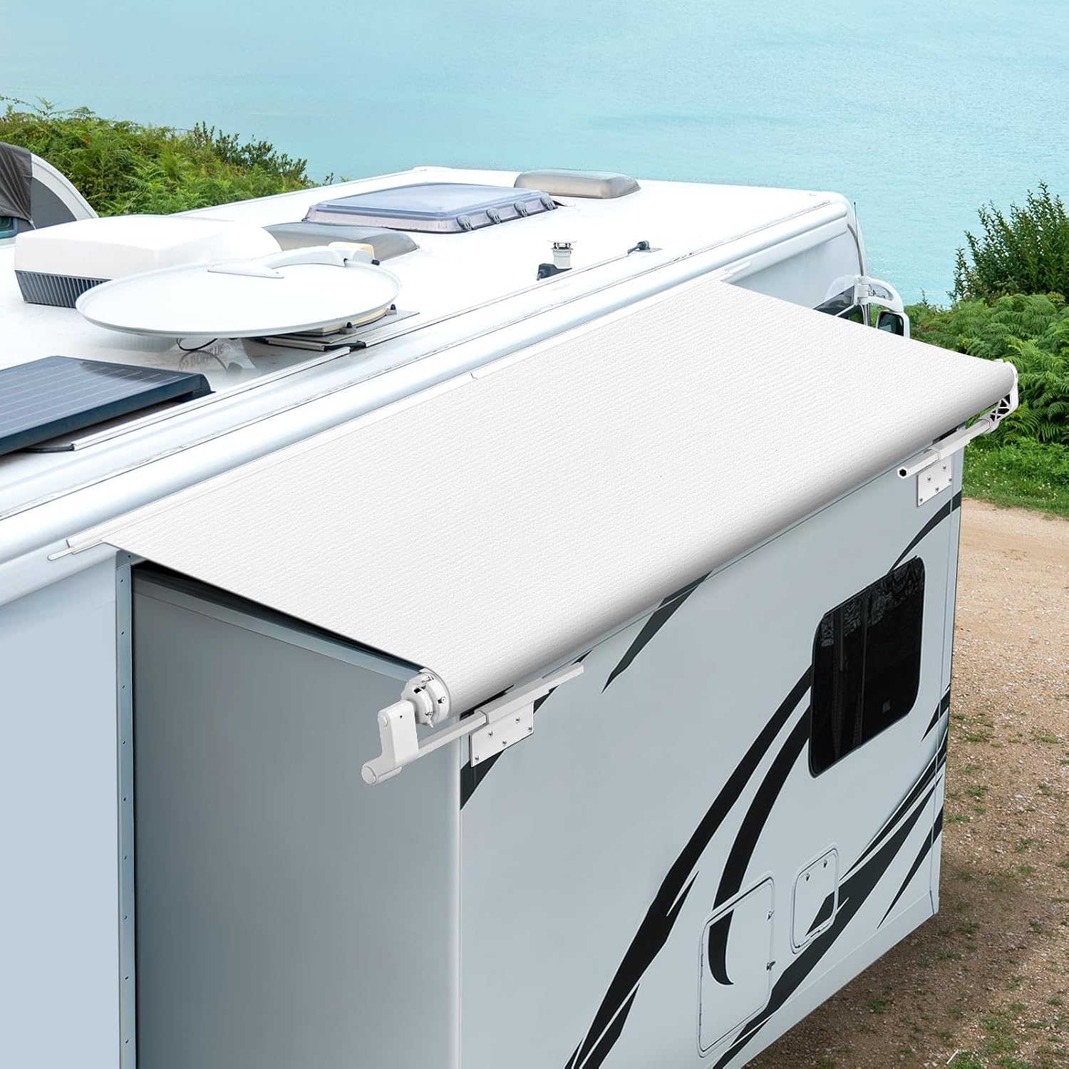 Kohree RV Slide Topper Awning Kit - 7'9" White