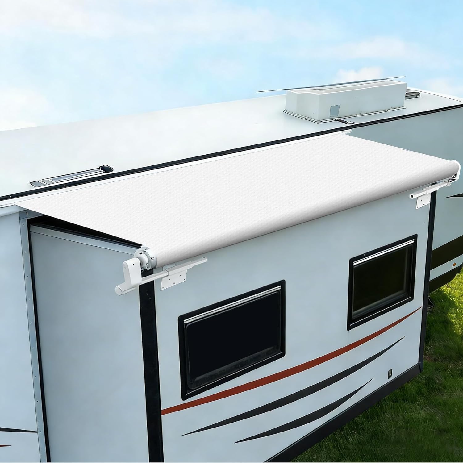 Rifachua RV Slide Out Topper 13'6" White - Heavy Duty Cover Kit