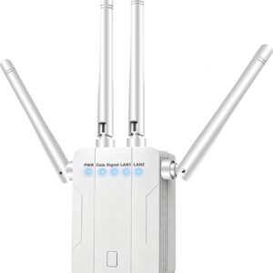 Levecf WiFi Extender Dual-Band 1200Mbps Up to 15K Sq Ft