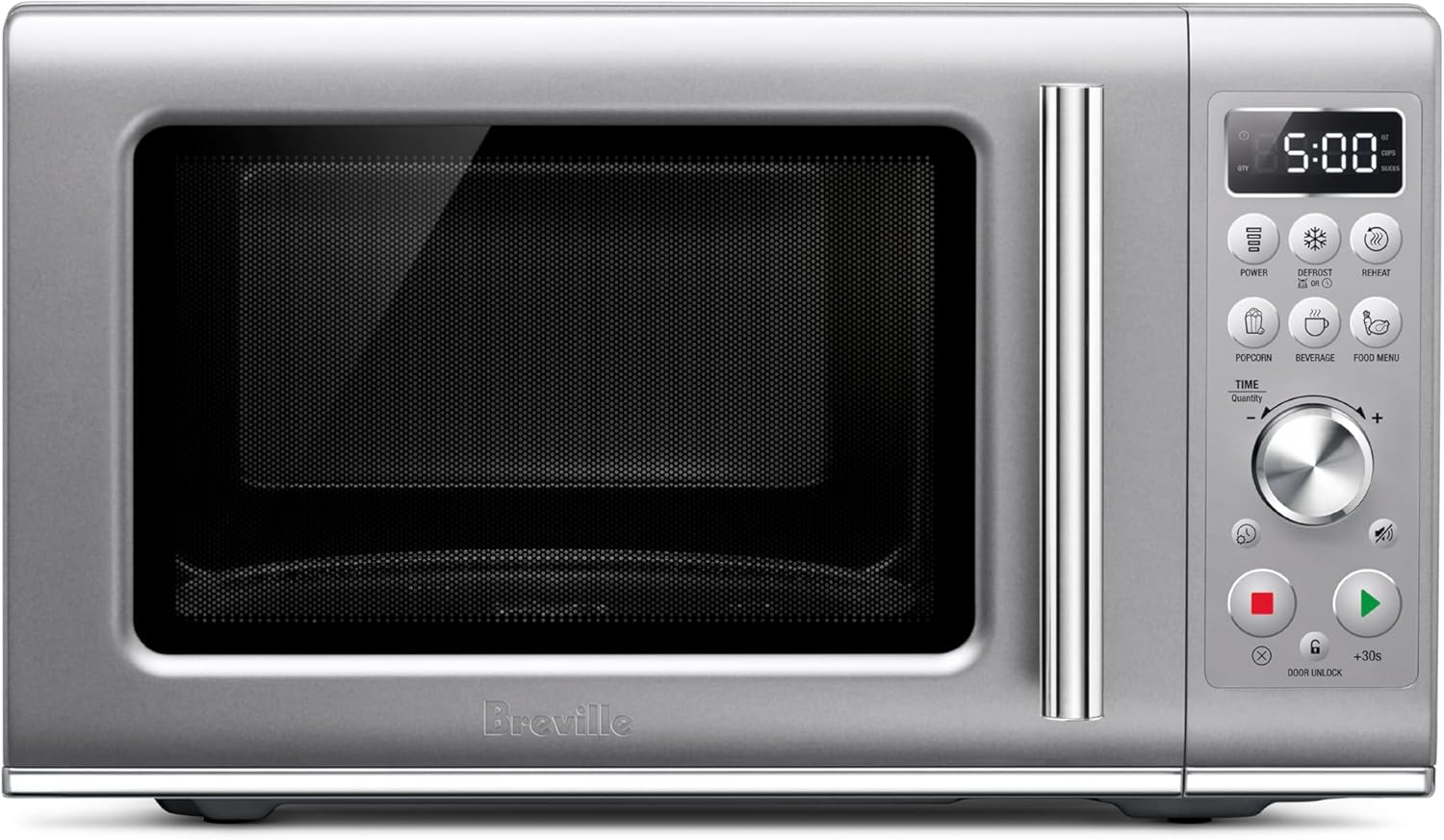 Breville Compact Wave Soft-Close Microwave, Silver