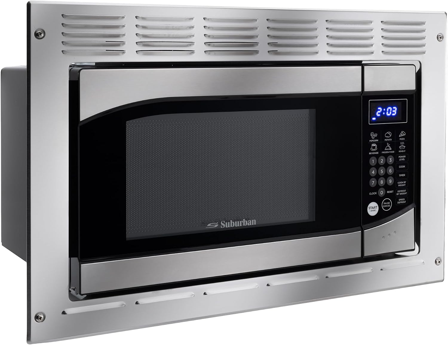 RecPro 0.9 Cu. Ft. RV Microwave 900W Stainless Steel