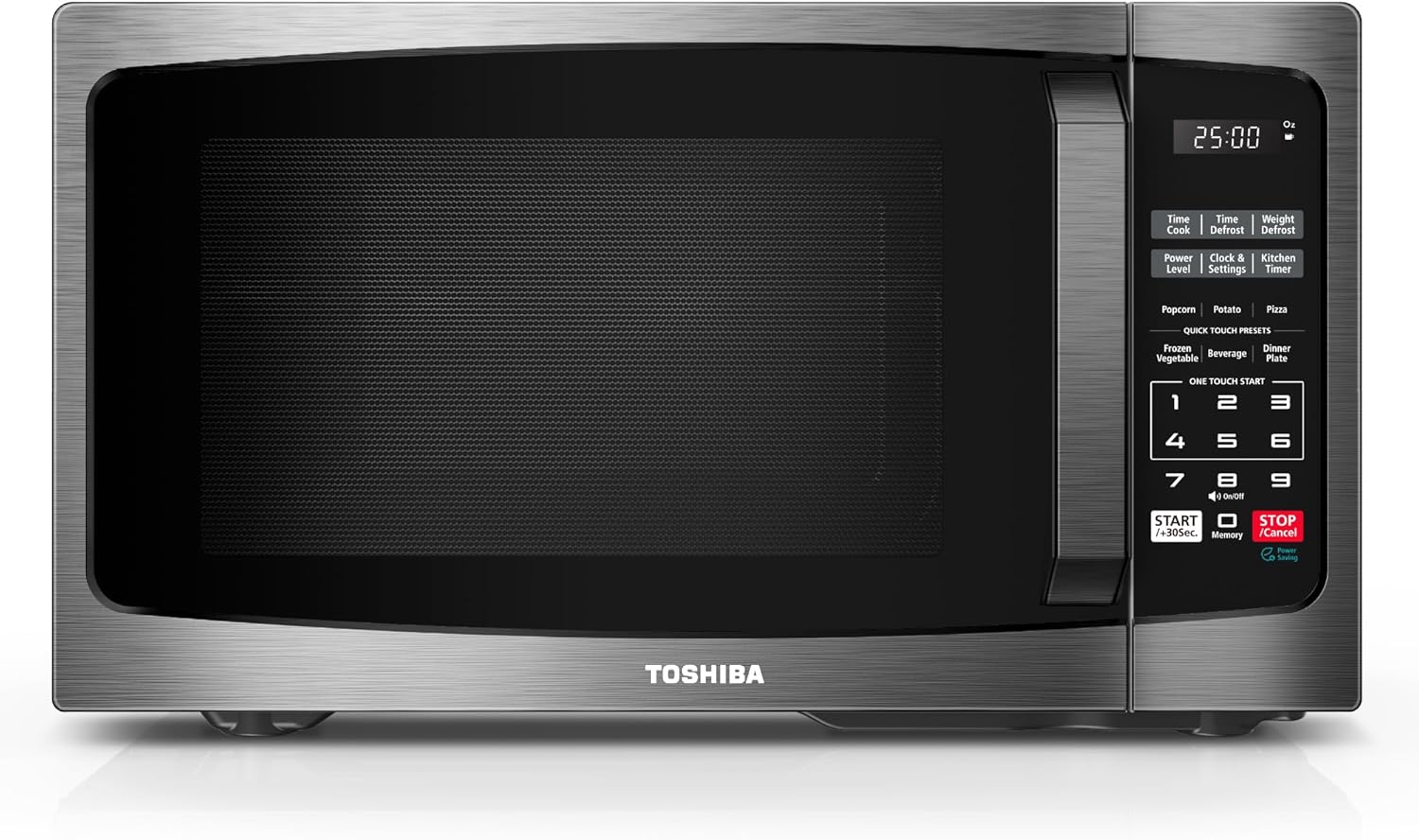 TOSHIBA 0.9 Cu Ft 900W Microwave, Stainless Steel