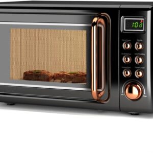 SIMOE Retro Compact Microwave 0.7 Cu Ft, 700W, Child Lock